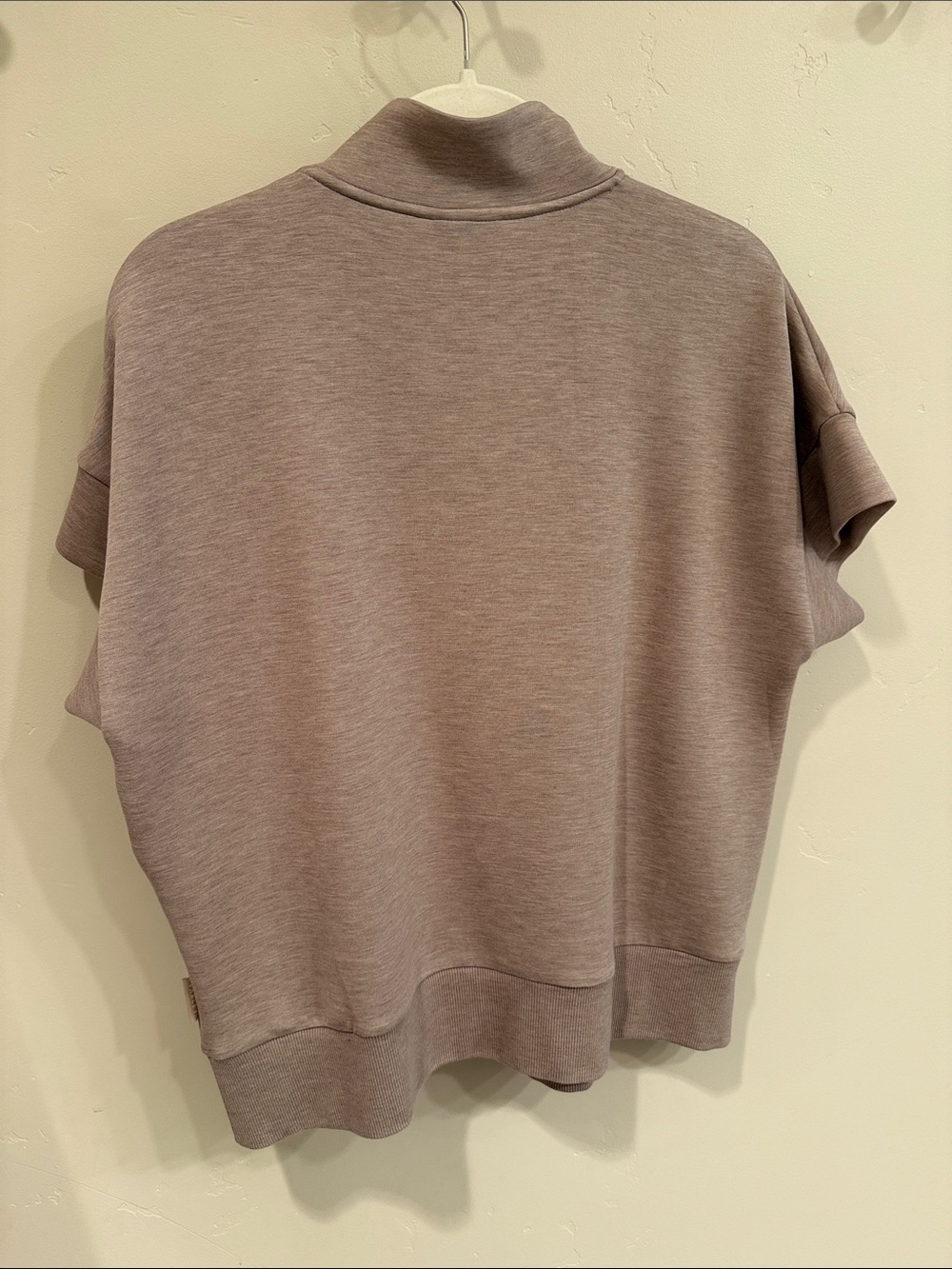 Varley Ritchie Short-Sleeve Half-Zip Pullover in Taupe Marl - Picture 5 of 5